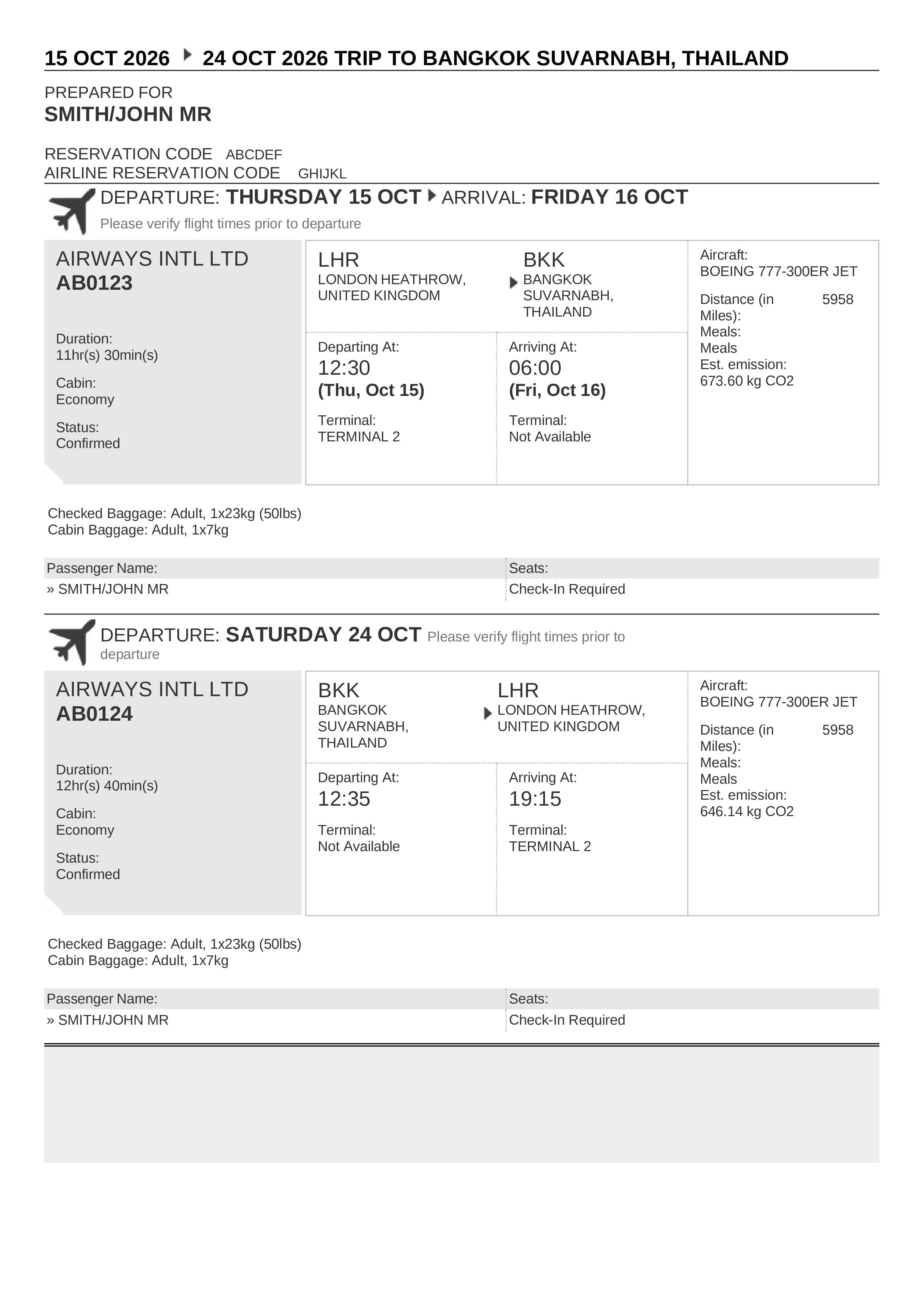 Flight Reservation Sample